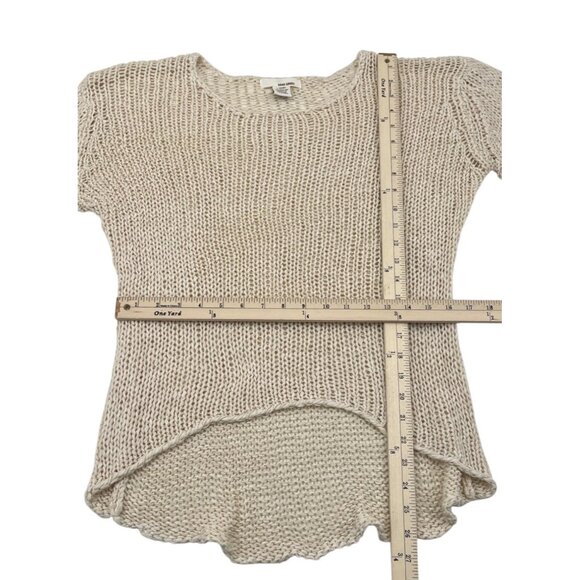 Sans Souci Beige Knit High-Low Sweater size Large Womens Lightweight Pullover - Picture 3 of 4